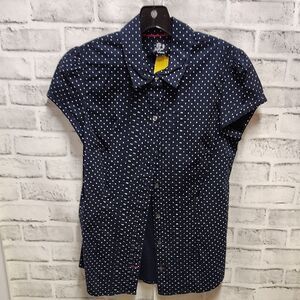 Tommy Hilfiger Blue and White Casual Button Down Shirt